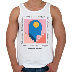 PRINTFASHION Radnóti Miklós - Születtem. Tiltakoztam. - Férfi atléta - Fehér