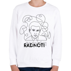 PRINTFASHION Radnóti - Vonalas arckép - Gyerek pulóver - Fehér
