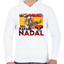 PRINTFASHION Rafael Nadal - Férfi kapucnis pulóver - Fehér férfi pulóver, kardigán