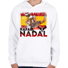 PRINTFASHION Rafael Nadal - Gyerek kapucnis pulóver - Fehér