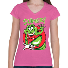 PRINTFASHION Ragacs - Női V-nyakú póló - Rózsaszín női póló