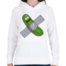 PRINTFASHION Ragasztós uborka Rick - Női kapucnis pulóver - Fehér