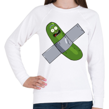 PRINTFASHION Ragasztós uborka Rick - Női pulóver - Fehér női pulóver, kardigán