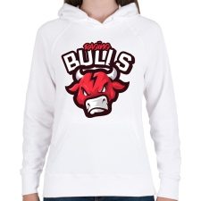PRINTFASHION Raging Bulls - Női kapucnis pulóver - Fehér női pulóver, kardigán