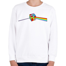 PRINTFASHION Rainbow cube - Gyerek pulóver - Fehér gyerek pulóver, kardigán