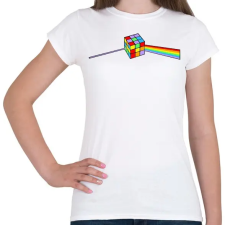 PRINTFASHION Rainbow cube - Női póló - Fehér női póló