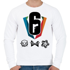 PRINTFASHION Rainbow Six - Férfi pulóver - Fehér