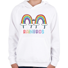 PRINTFASHION RainBros - Gyerek kapucnis pulóver - Fehér