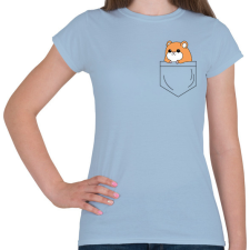 PRINTFASHION Rajzolt hörcsög zsebben - Női póló - Világoskék női póló