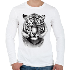 PRINTFASHION Rajzolt tigris  - Férfi hosszú ujjú póló - Fehér