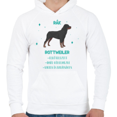 PRINTFASHION Rák - Rottweiler - Férfi kapucnis pulóver - Fehér