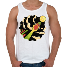 PRINTFASHION Rakéta - Férfi atléta - Fehér atléta, trikó