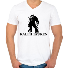 PRINTFASHION Ralph Tauren - Férfi V-nyakú póló - Fehér