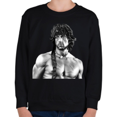 PRINTFASHION Rambo - Gyerek pulóver - Fekete