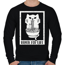 PRINTFASHION Ramen for life - Férfi pulóver - Fekete férfi pulóver, kardigán