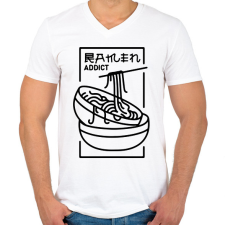 PRINTFASHION Ramen függő - Férfi V-nyakú póló - Fehér férfi póló