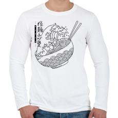 PRINTFASHION Ramen hullám - Férfi hosszú ujjú póló - Fehér
