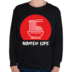 PRINTFASHION Ramen life - Gyerek pulóver - Fekete