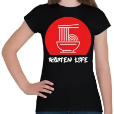 PRINTFASHION Ramen life - Női póló - Fekete női póló