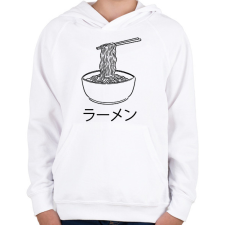 PRINTFASHION Ramen tészta - Gyerek kapucnis pulóver - Fehér gyerek pulóver, kardigán