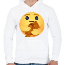 PRINTFASHION Rántott hús - Férfi kapucnis pulóver - Fehér férfi pulóver, kardigán