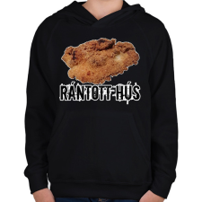 PRINTFASHION rántott hús  - Gyerek kapucnis pulóver - Fekete gyerek pulóver, kardigán