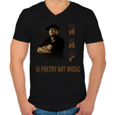 PRINTFASHION RAP - Férfi V-nyakú póló - Fekete férfi póló