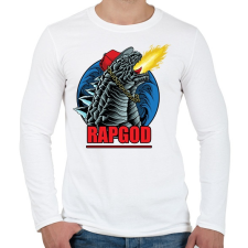 PRINTFASHION Rap god Godzilla  - Férfi hosszú ujjú póló - Fehér férfi póló