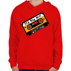 PRINTFASHION Rap Mix 80's retro zenék - Gyerek kapucnis pulóver - Piros