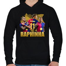 PRINTFASHION raphinha - Férfi kapucnis pulóver - Fekete férfi pulóver, kardigán