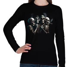 PRINTFASHION Rapper skulls - Női hosszú ujjú póló - Fekete női póló
