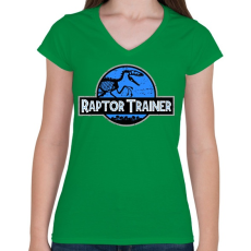 PRINTFASHION Raptor Trainer  - Női V-nyakú póló - Zöld
