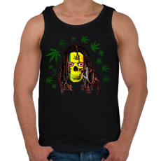 PRINTFASHION rasta skull - Férfi atléta - Fekete