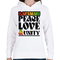 PRINTFASHION Rastafari - Női kapucnis pulóver - Fehér