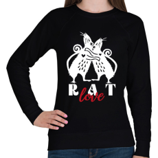 PRINTFASHION Rat love - Női pulóver - Fekete