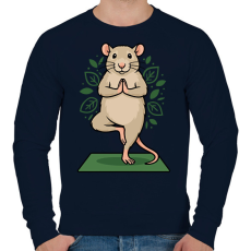 PRINTFASHION Rat yoga - Férfi pulóver - Sötétkék