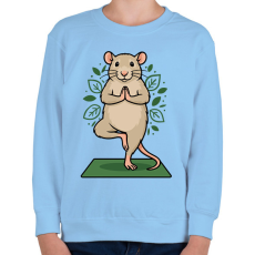 PRINTFASHION Rat yoga - Gyerek pulóver - Világoskék