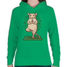 PRINTFASHION Rat yoga - Női kapucnis pulóver - Zöld