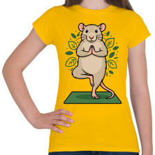 PRINTFASHION Rat yoga - Női póló - Sárga női póló
