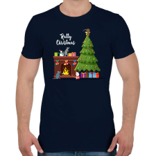 PRINTFASHION Ratty Christmas - Férfi póló - Sötétkék férfi póló