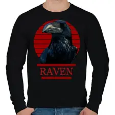 PRINTFASHION Raven - Férfi pulóver - Fekete férfi pulóver, kardigán