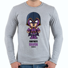 PRINTFASHION Raven - Fortnite Season 6 - Férfi hosszú ujjú póló - Sport szürke férfi póló