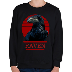 PRINTFASHION Raven - Gyerek pulóver - Fekete