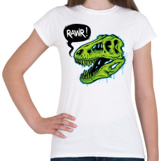 PRINTFASHION Rawr - Dinoszaurusz koponya - Női póló - Fehér