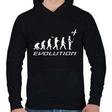 PRINTFASHION RC Evolúció fehér - Férfi kapucnis pulóver - Fekete férfi pulóver, kardigán