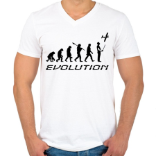 PRINTFASHION RC-Evolúció fekete - Férfi V-nyakú póló - Fehér férfi póló