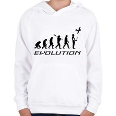 PRINTFASHION RC-Evolúció fekete - Gyerek kapucnis pulóver - Fehér