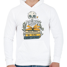 PRINTFASHION Read books Be kind Stay weird - Férfi kapucnis pulóver - Fehér férfi pulóver, kardigán