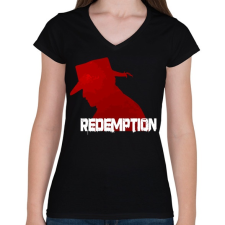 PRINTFASHION Read Dead Redemption - Női V-nyakú póló - Fekete női póló