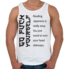 PRINTFASHION Reading Japanese is really easy - Férfi atléta - Fehér atléta, trikó